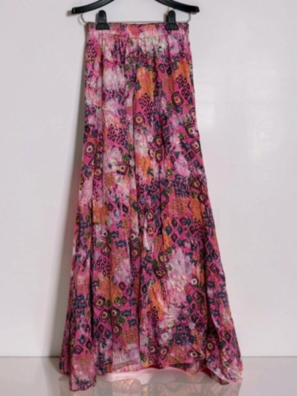 THE NU VINTAGE Cotton Gauze Print Wide Leg Palazzo Pants Pink Orange Size OS NWT